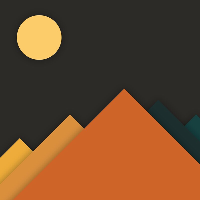 Mountain Range at Night — Black, Serene, Minimalist