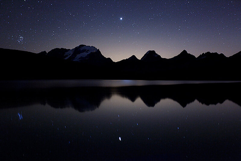 Mountain Range at Night — Black
