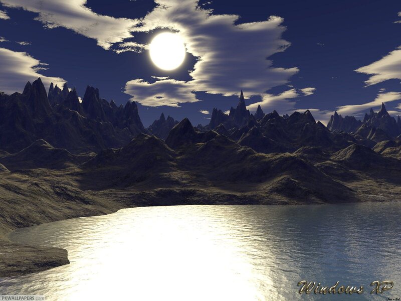 Mountain Range at Night — Blue