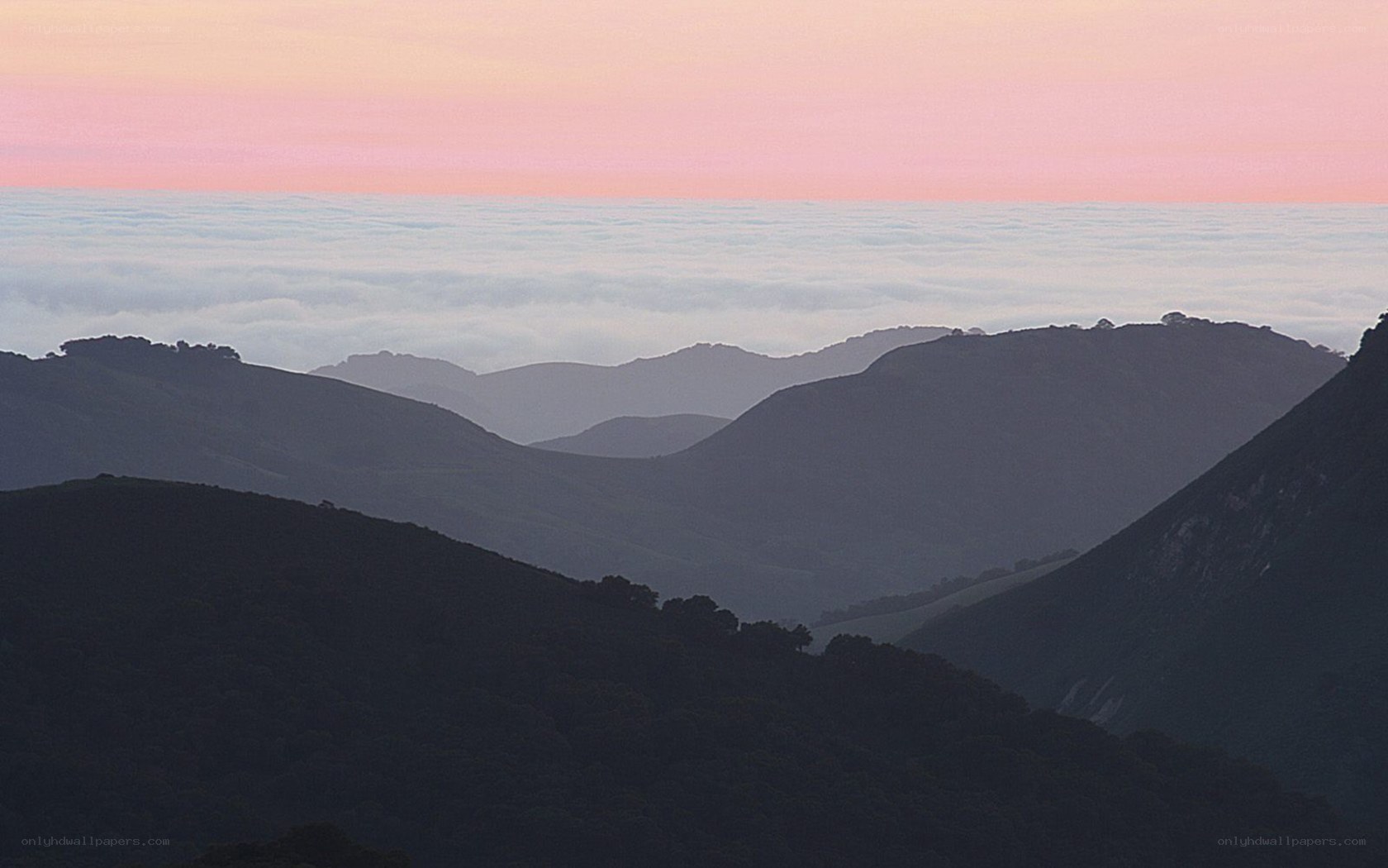 mountain range at sunrise