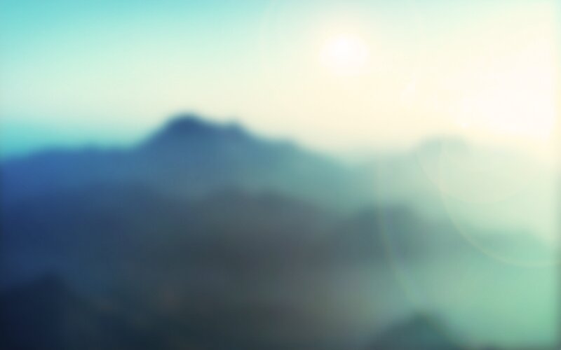 Mountain Range at Sunrise — Blue, Serene, Photograph, Sun, Sky