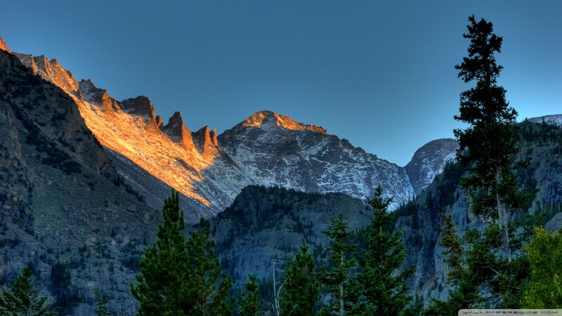 Mountain Range at Sunrise — Blue, Serene, Photograph, Trees