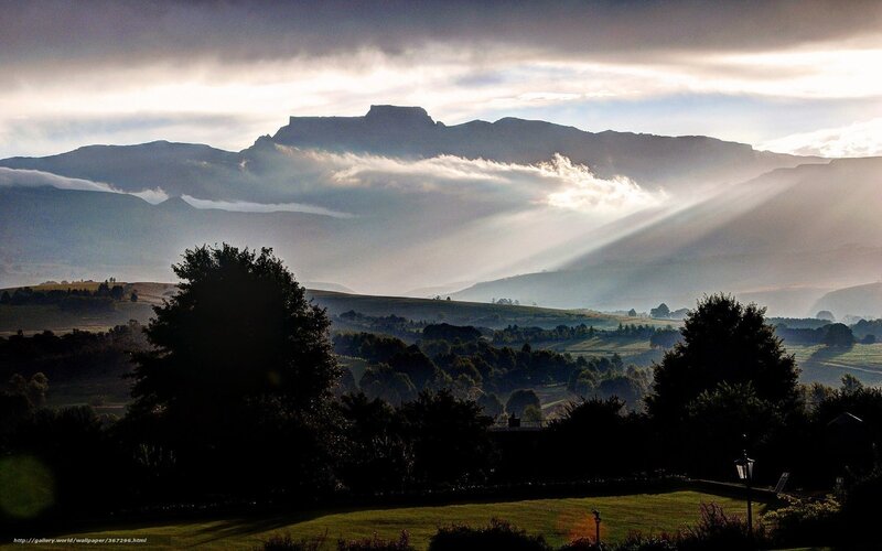Mountain Range at Sunrise — Gray