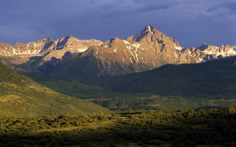 Mountain range at sunset
