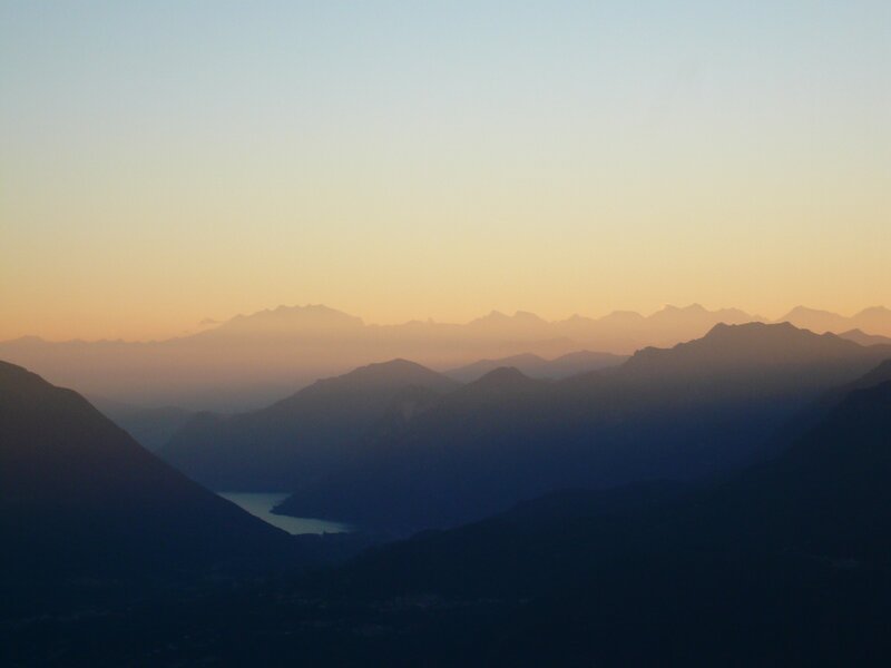 Mountain range at sunset