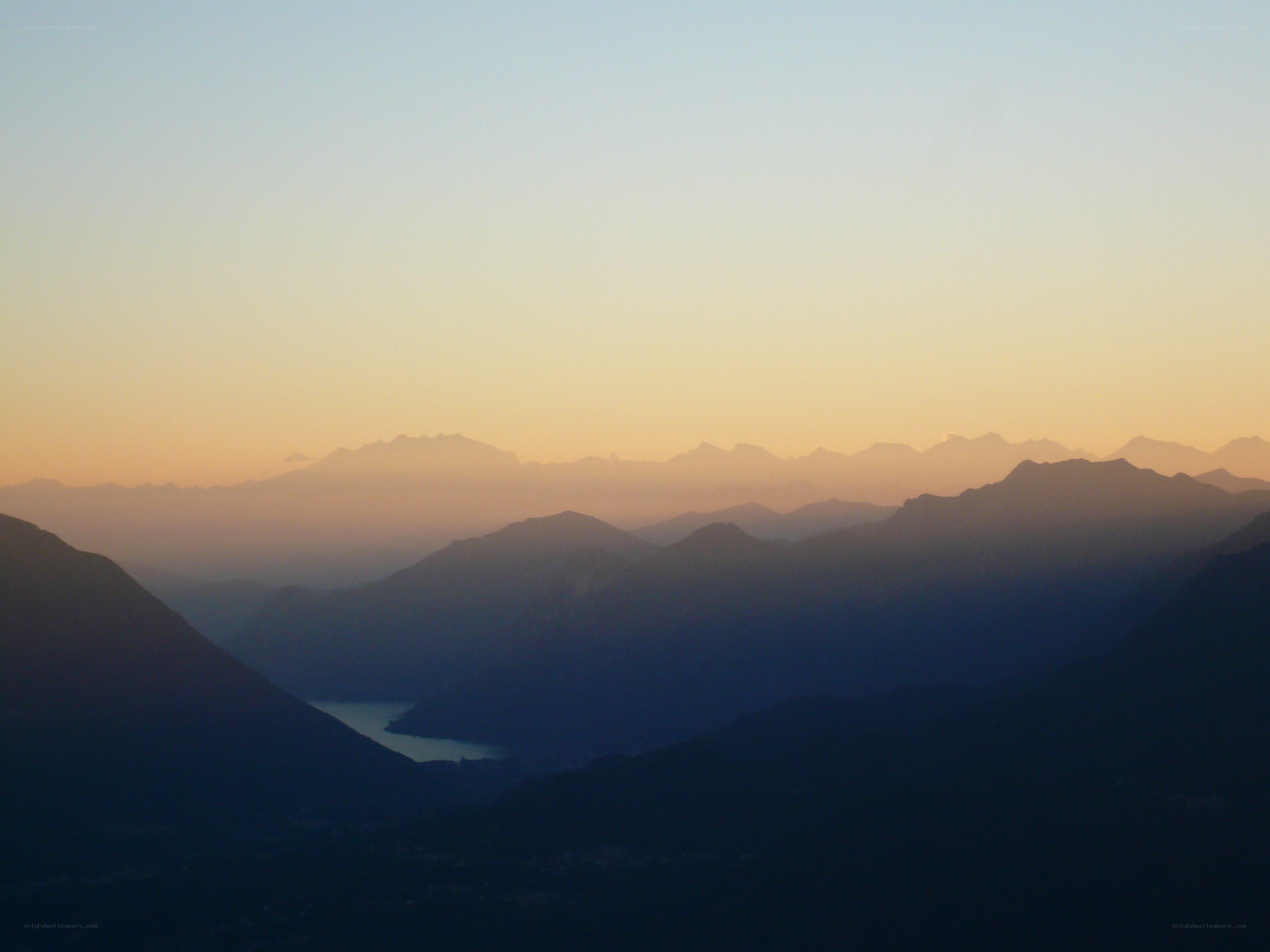 Mountain range at sunset