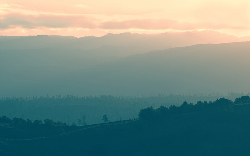Mountain range at sunset