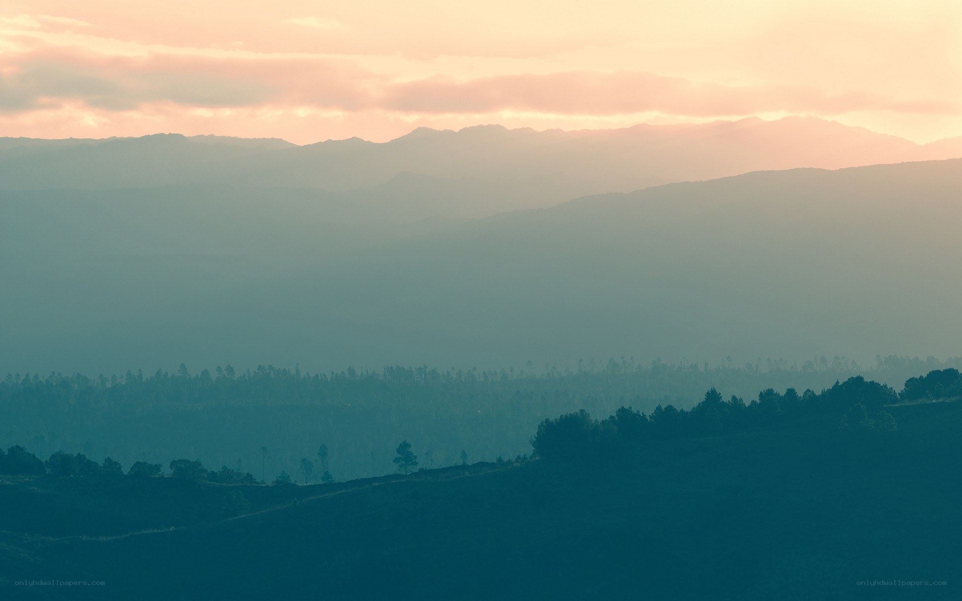 Mountain range at sunset