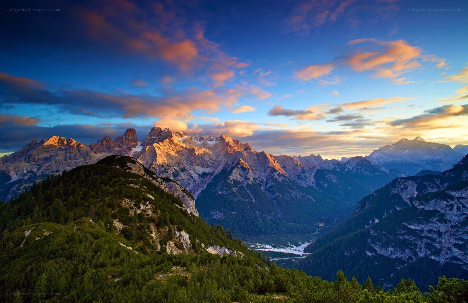 Mountain range at sunset