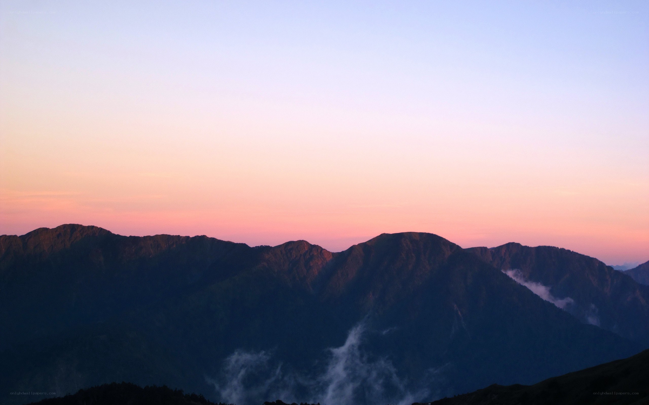 Mountain range at sunset