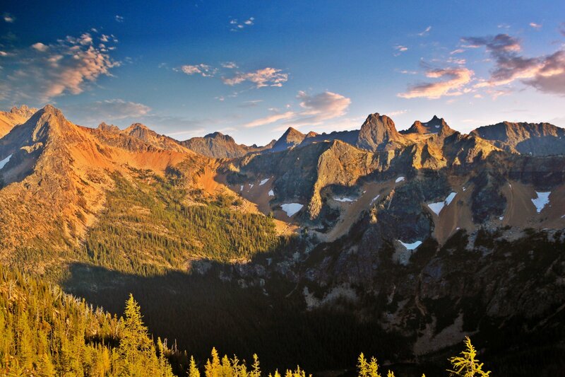 Mountain range at sunset