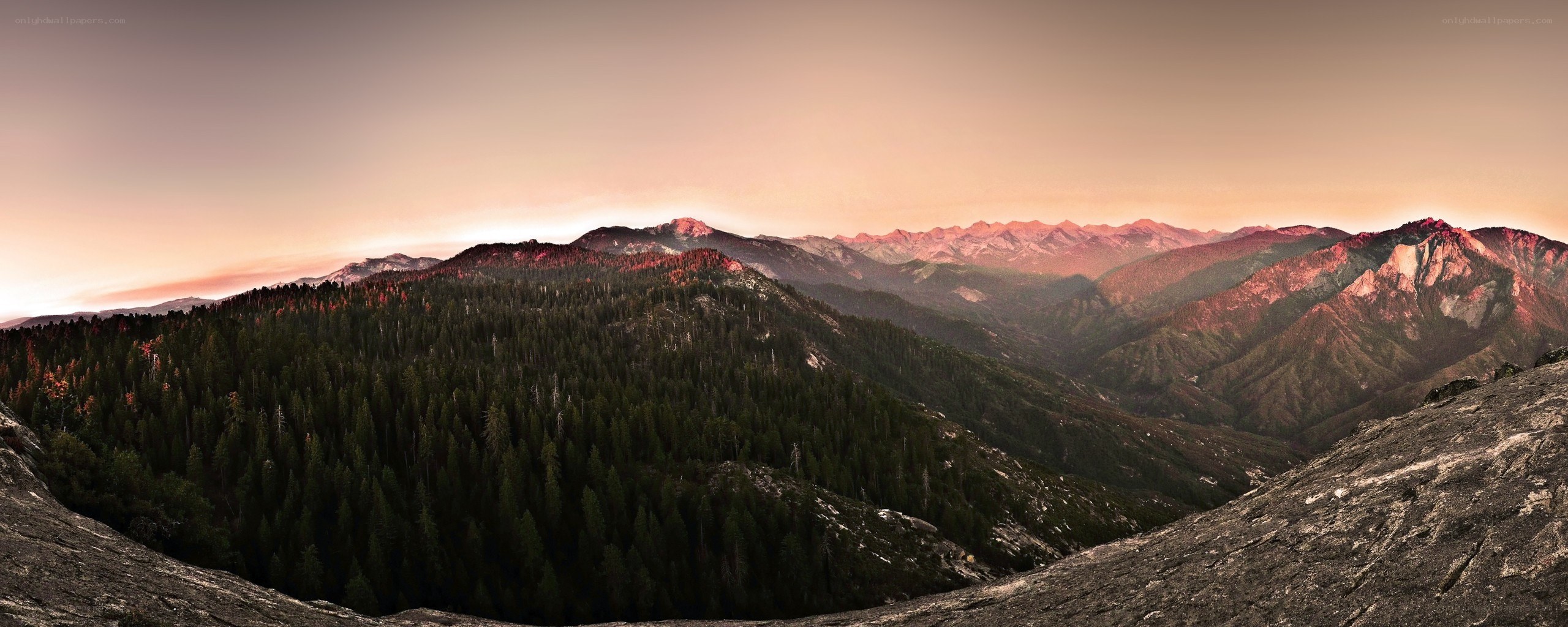 Mountain range at sunset