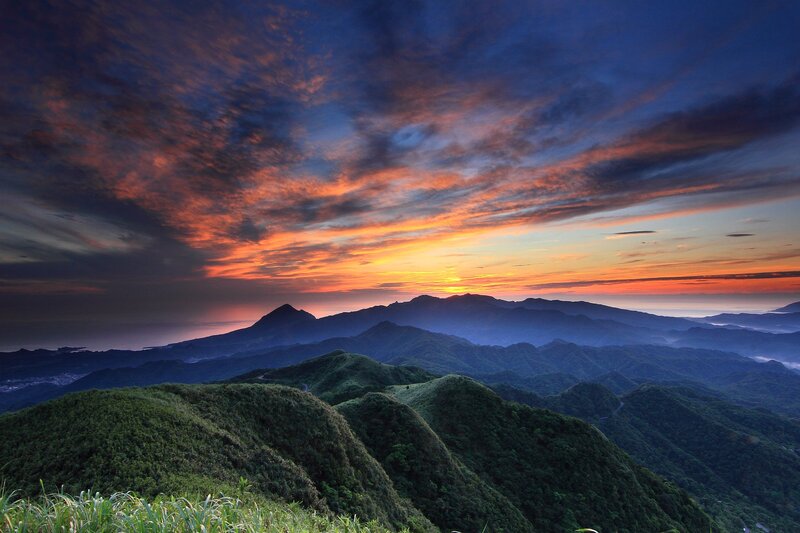 Mountain Range at Sunset — Dramatic