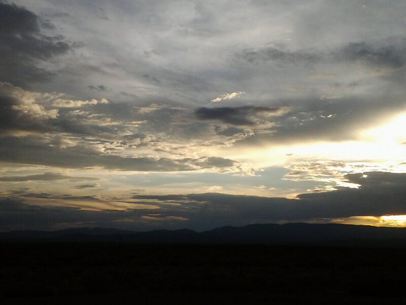 Mountain Range at Sunset — Gray, Dramatic, Photograph, Clouds