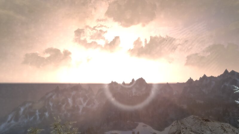 Mountain Range at Sunset — Orange, Serene, 3d Render, Sun, Clouds