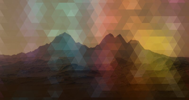 Mountain Range at Sunset — Orange, Serene, Digital Art, Mountains