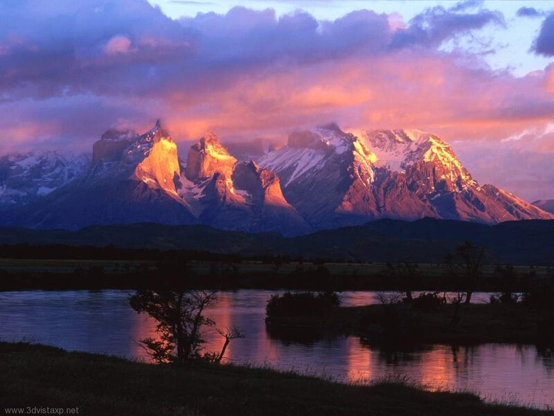 Mountain Range at Sunset — Purple, Dramatic, Photograph