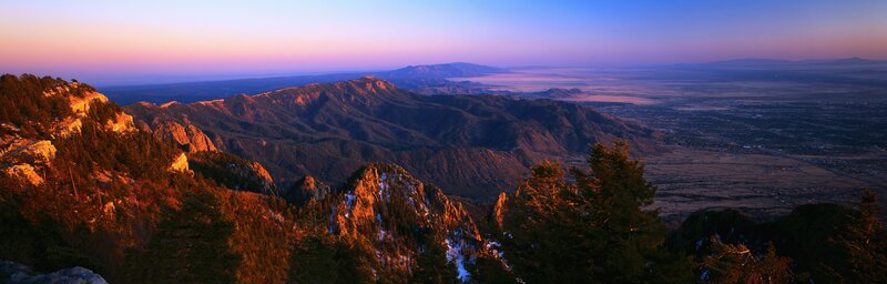 Mountain Range at Sunset — Purple, Serene, Photograph, Valley