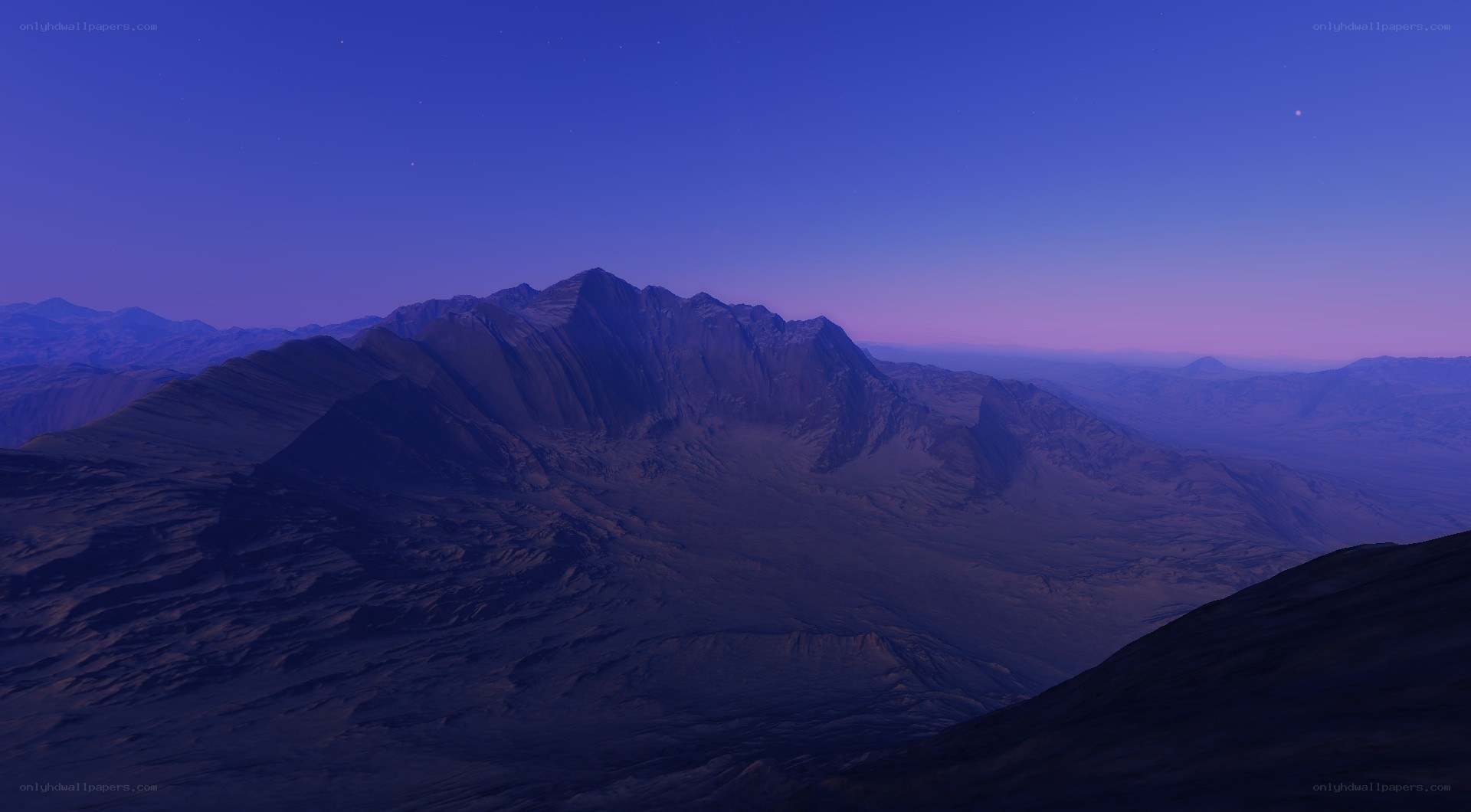 mountain range at twilight