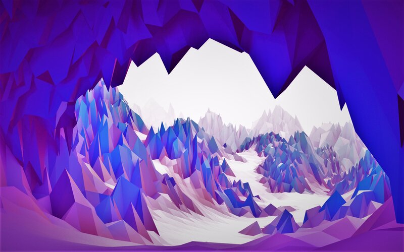 Mountain Range from Cave — Purple