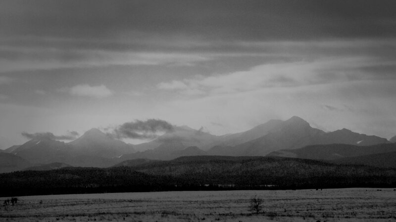 Mountain Range in Black and White