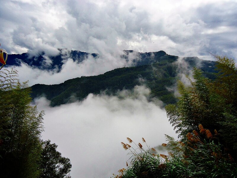 Mountain Range in Clouds — Green, Dramatic