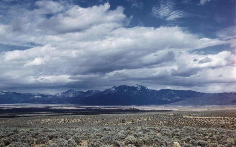Mountain Range in Desert — Blue, Dramatic