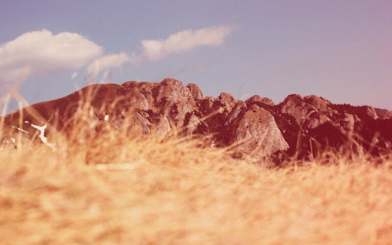 Mountain Range in Field