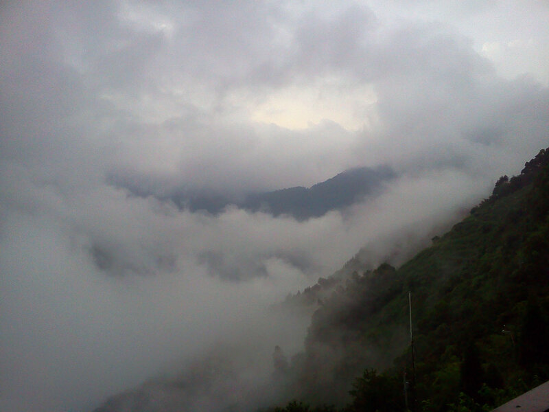 Mountain Range in Fog — Gray, Misty