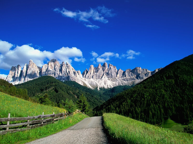 Mountain Range in Valley — Blue, Serene, Afternoon