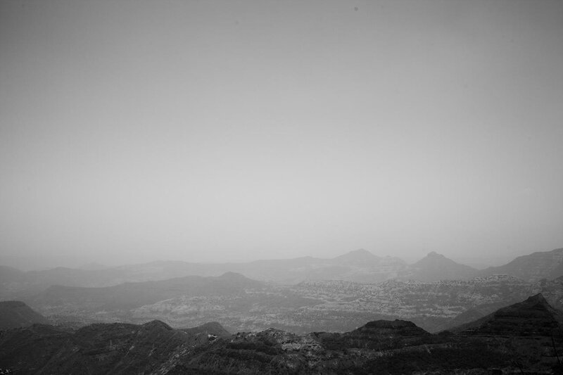 Mountain Range Landscape — Black, Serene, Photograph