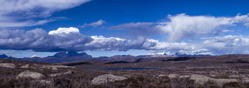 Mountain Range Landscape — Blue, Dramatic, Afternoon, Photograph, Clouds, Mountains