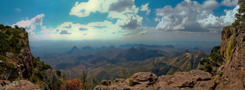 Mountain Range Landscape — Blue, Dramatic, Afternoon, Photograph, Mountains
