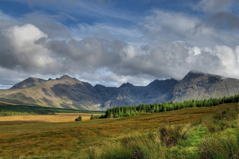 Mountain Range Landscape — Blue, Dramatic, Afternoon, Photograph