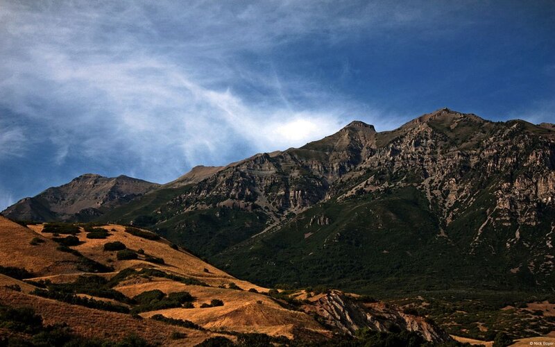 Mountain Range Landscape — Blue, Dramatic, Afternoon