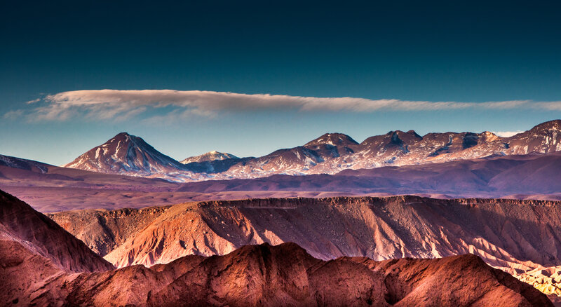 Mountain Range Landscape — Blue, Dramatic, Sunset
