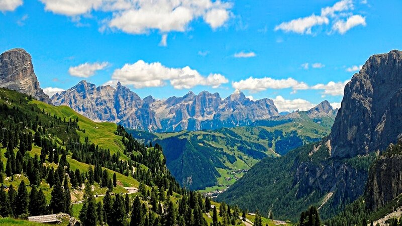 Mountain Range Landscape — Blue, Serene, Afternoon, Photograph, Clouds