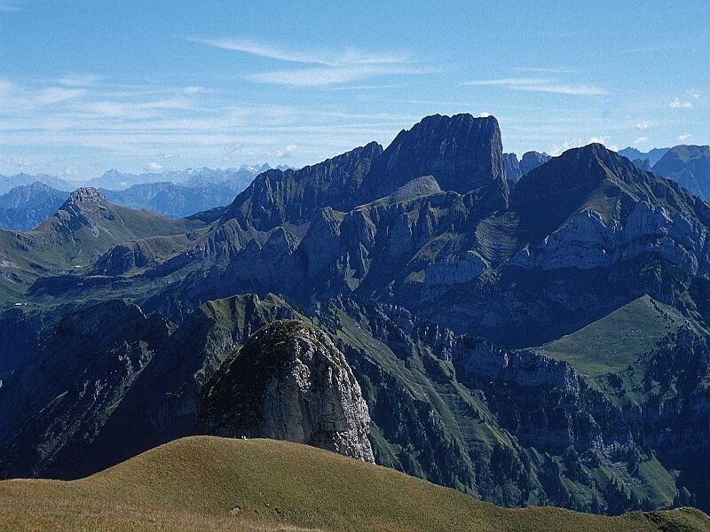 Mountain Range Landscape — Blue, Serene, Afternoon, Photograph