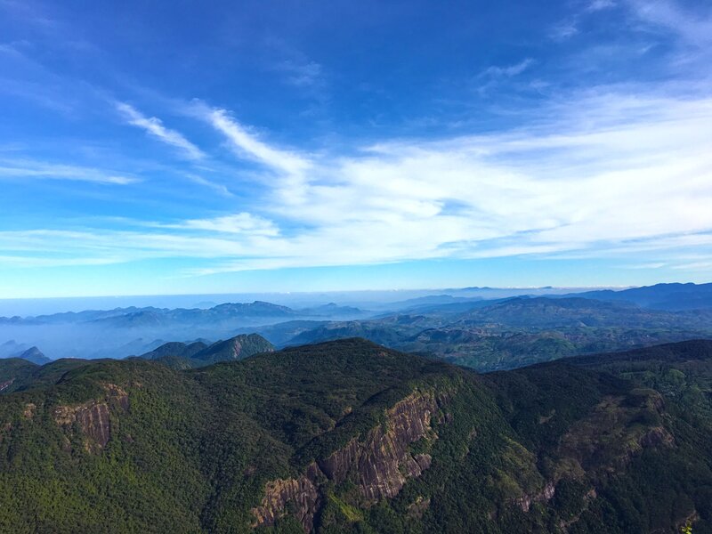 Mountain Range Landscape — Blue, Serene, Morning, Photograph, Sky