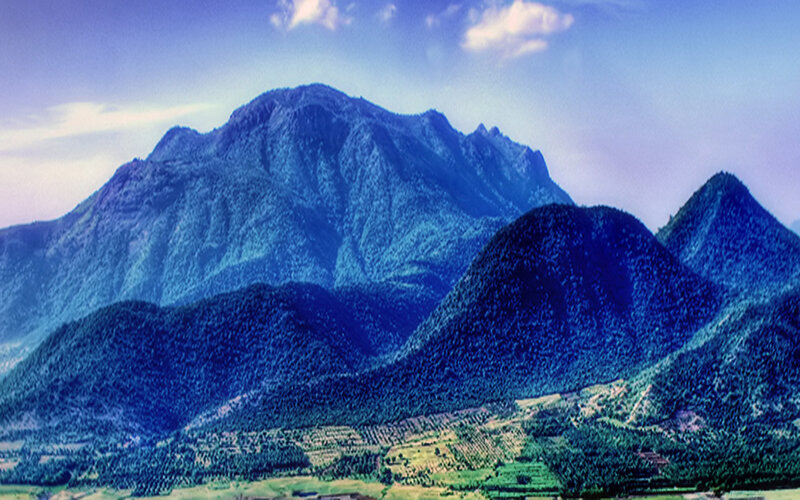 Mountain Range Landscape — Blue, Serene