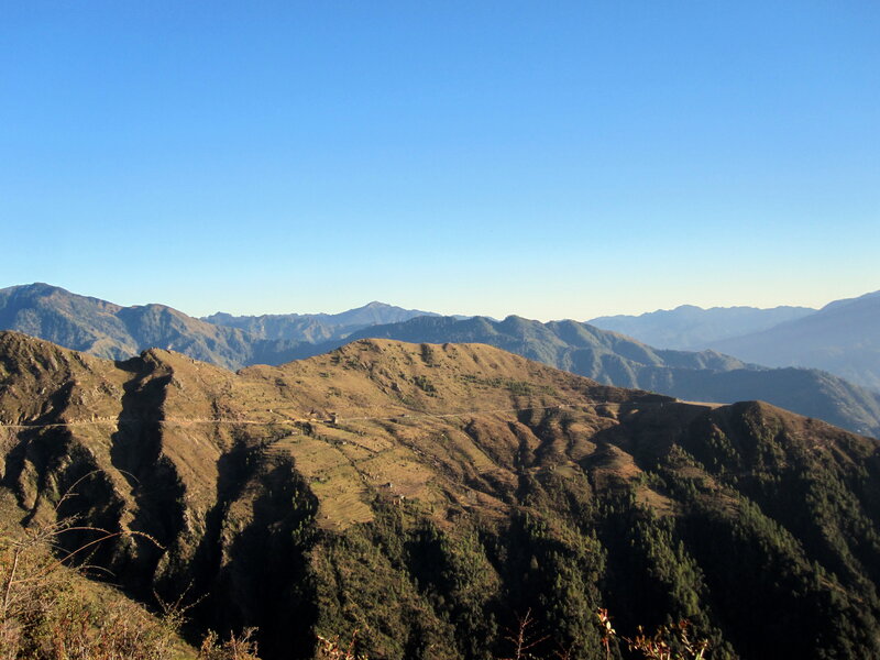 Mountain Range Landscape — Blue