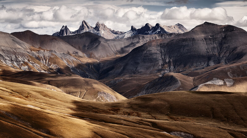 Mountain Range Landscape — Brown, Dramatic, Photograph