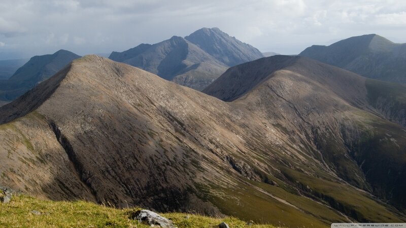 Mountain Range Landscape — Brown, Serene, Afternoon, Photograph, Mountains