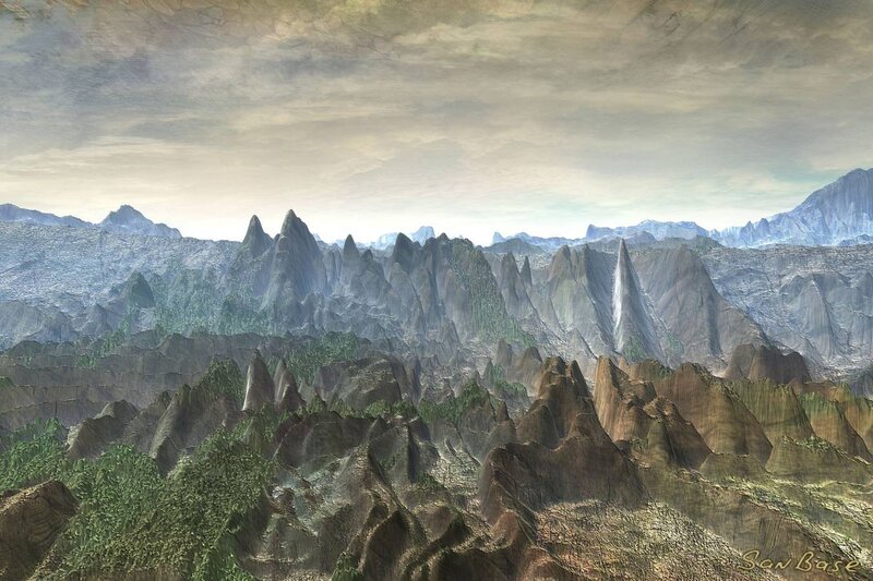 Mountain Range Landscape — Gray
