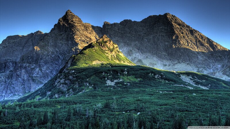 Mountain Range Landscape — Green, Dramatic, Morning