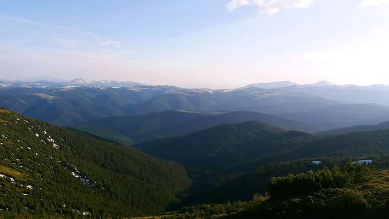 Mountain Range Landscape — Green, Serene, Afternoon, Photograph, Forests