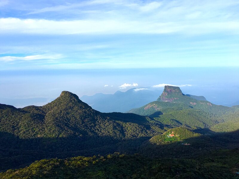 Mountain Range Landscape — Green, Serene, Morning, Photograph, Clouds
