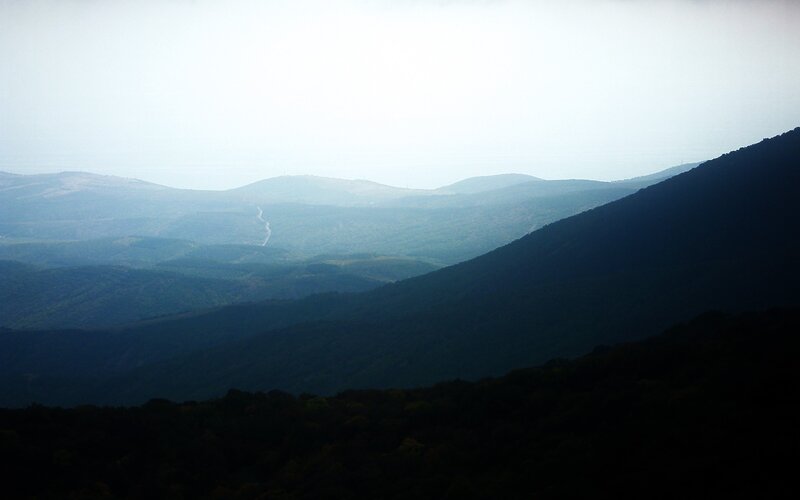 Mountain Range Landscape — Green, Serene, Morning, Photograph, Hills, Valley