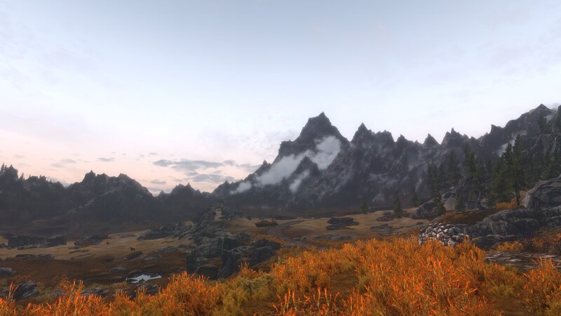 Mountain Range Landscape — Orange, Serene