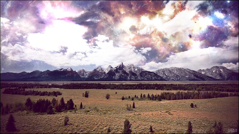 Mountain Range Landscape — Purple, Dramatic